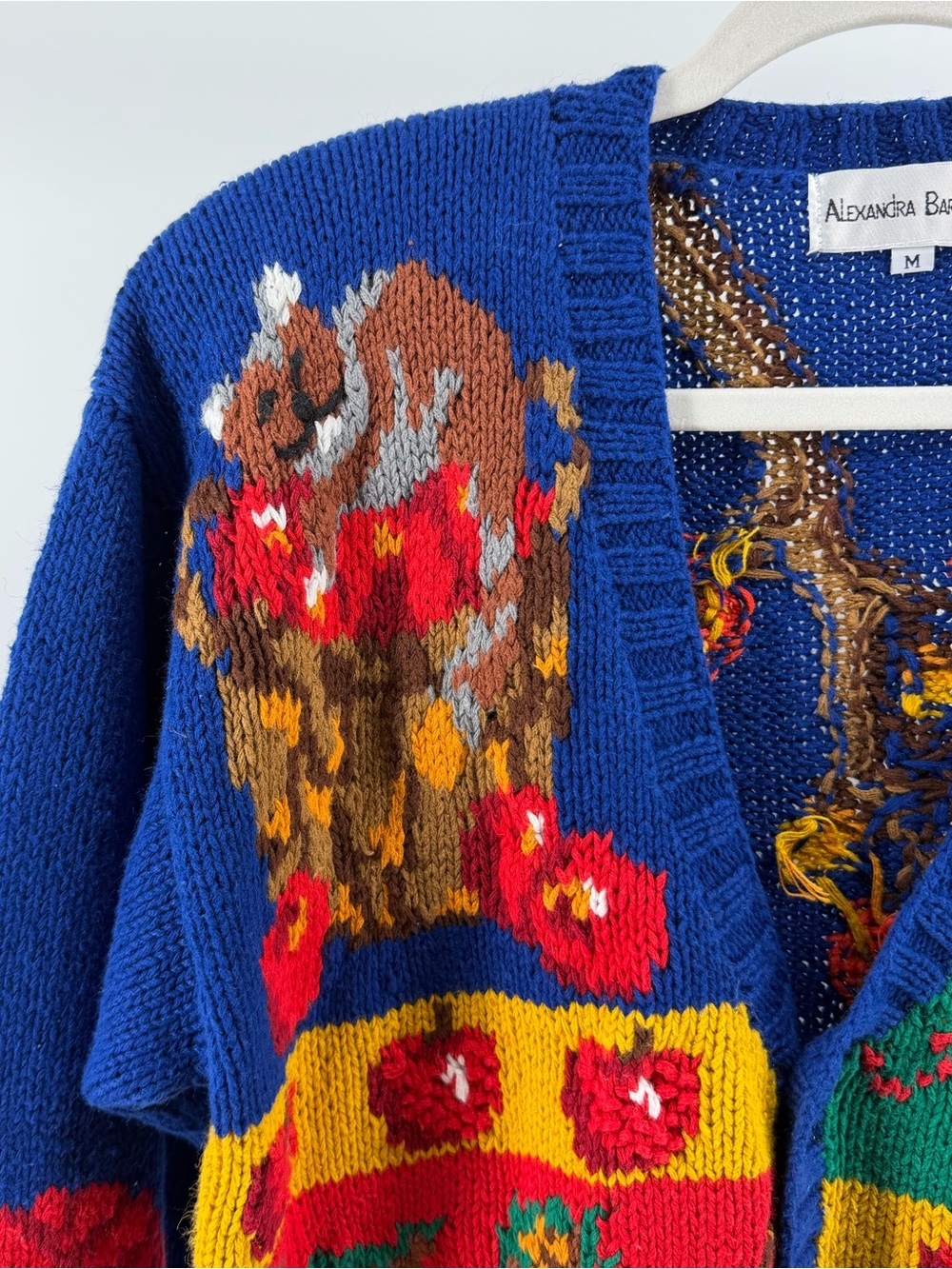 Vintage Alexandra Bartlett Fall Theme Patchwork Cardigan, Women's Medium - Picture 2 of 9